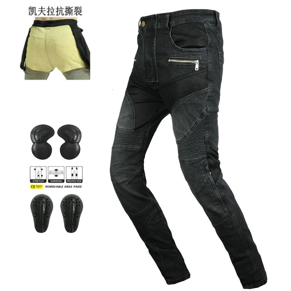Picture of VOLERO summer motorcycle riding jeans men's motorcycle riding Kevlar anti-fall pants upgraded protective gear
