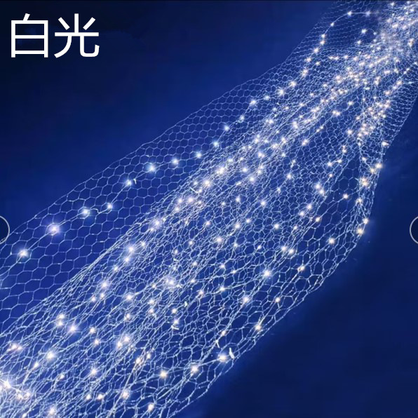 Picture of Led fishing net light star sky top atmosphere light wedding star sky net light layout wire light string all over the sky star decorative lights