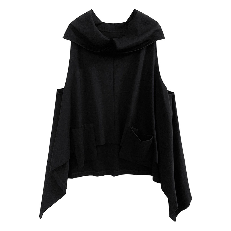 Japanese style dark style irregular vest coat women's spring and autumn loose inner long sleeve T-shirt fashion casual two-piece suit