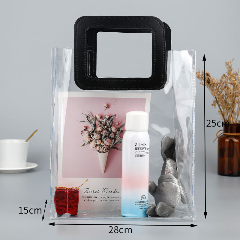 Factory Internet Celebrity Gift Bag Transparent Portable Instagram Gift Accompanying Gift Bag PVC Wedding Candy Plastic Bag Packaging