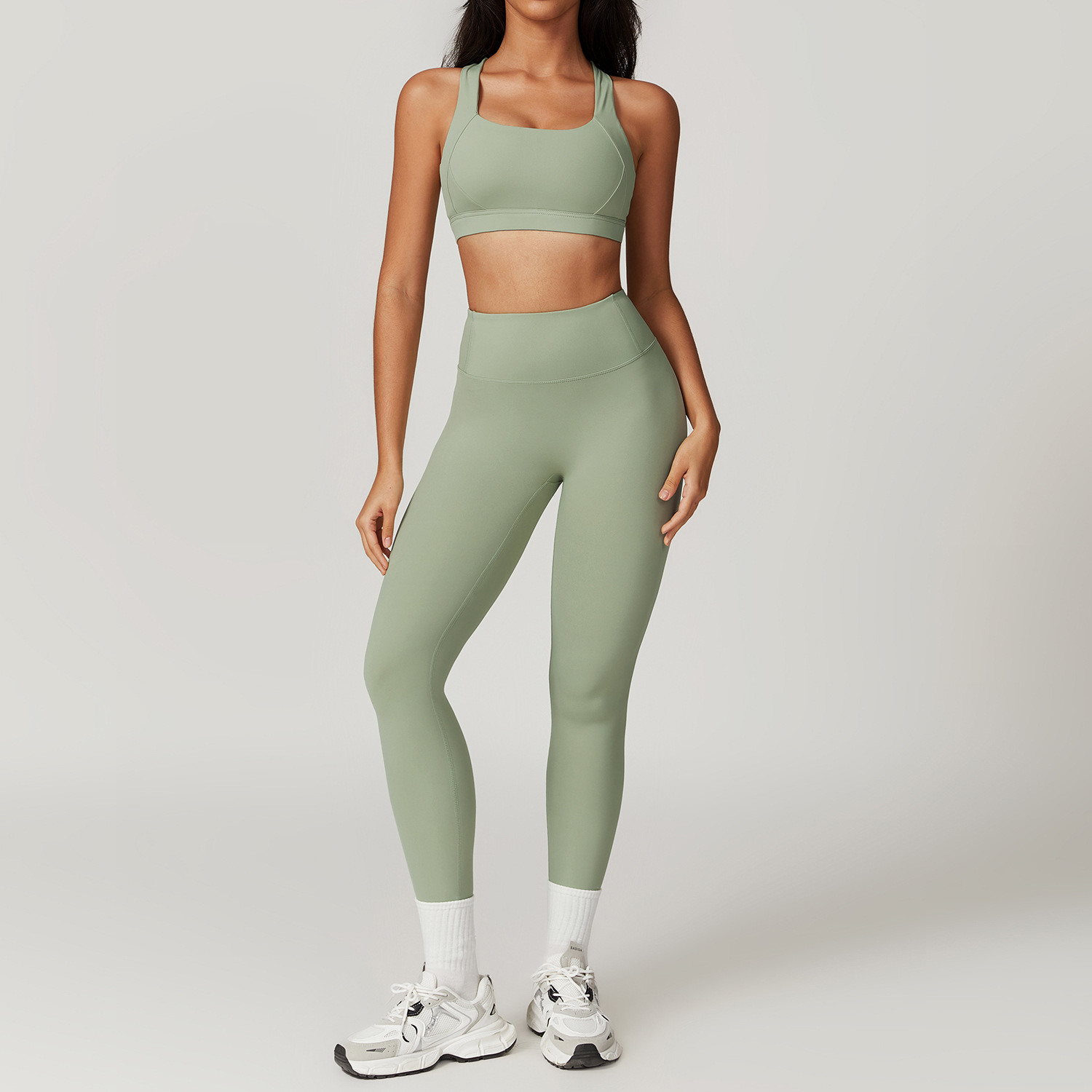 Picture of Spring Naked Sense Quick-drying Yoga Suit Women's Professional Gym Training Morning Run Sports Fitness Suit 8047