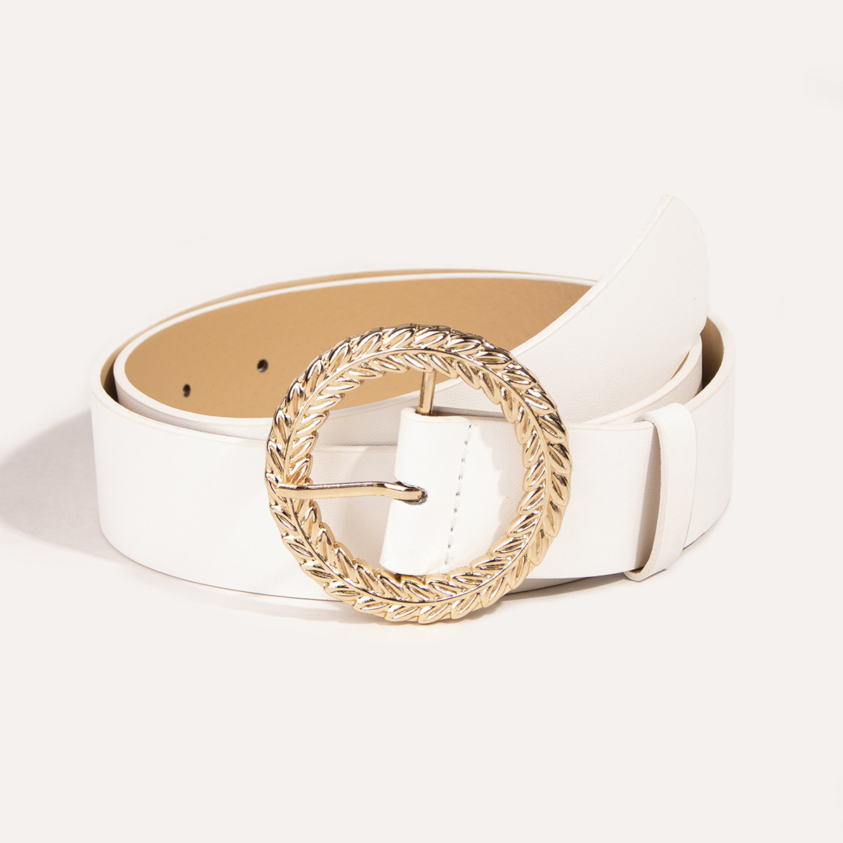 Picture of All-match European and American Cross-border Belt Women's Foreign Trade Leaf Buckle Belt Amazon Hot-selling Belt Oval Pin Buckle Belt Buckle