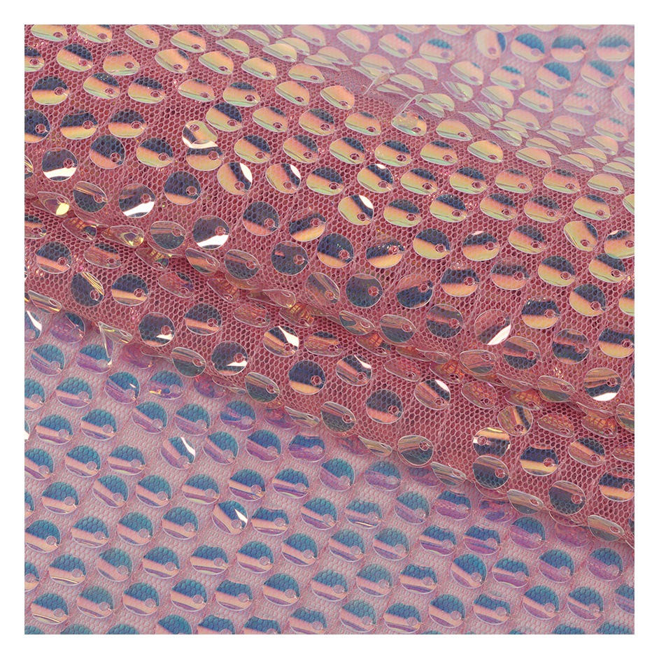Pink colorful concave-convex sequined lace mesh embroidered fabric dress cardigan fabric
