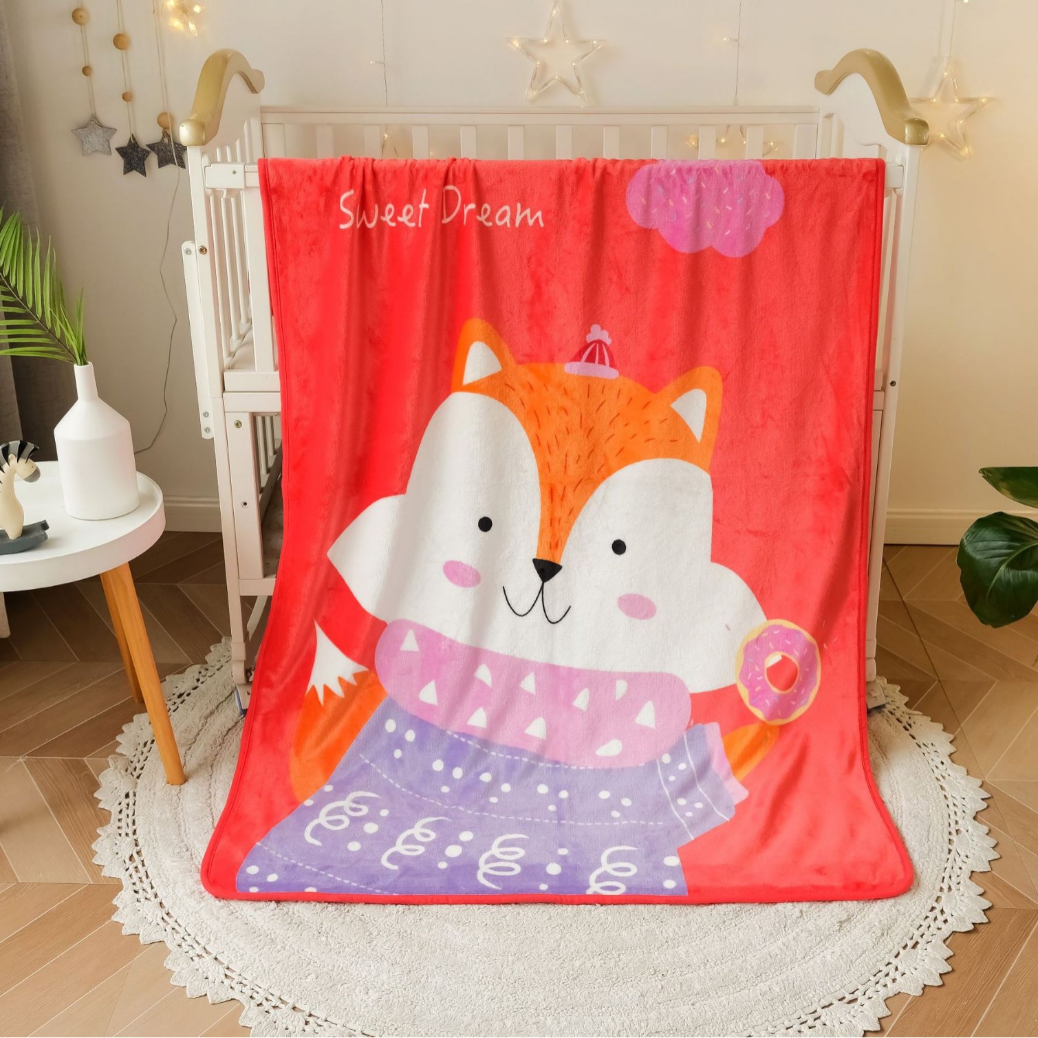 Picture of Children's Blanket Kindergarten Spring and Autumn Baby Coral Fleece Blanket Spring and Summer Single Layer Thin Blanket Office Nap