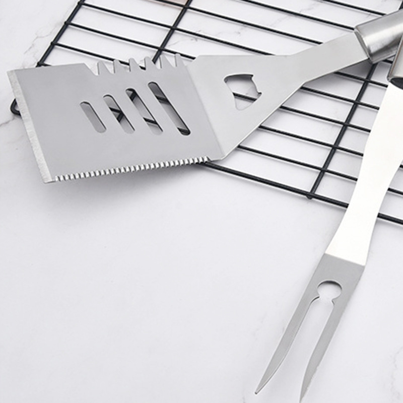 Picture of Factory Spot Barbecue Tool Set Home Outdoor Picnic Camping Style Aluminum Box Stainless Steel BBQ Grill Set