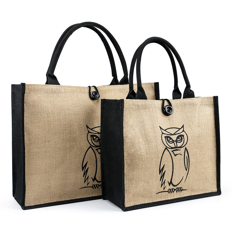 Picture of Foreign trade retro jute handbag can be printed LOGO advertising shopping environmental protection large capacity fashion handbag