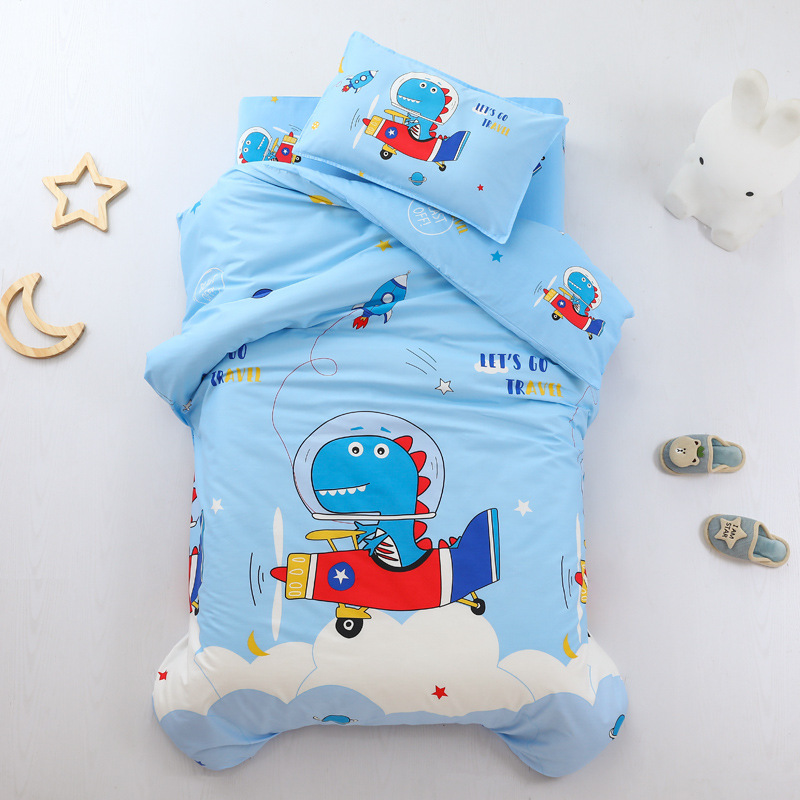 Picture of Kindergarten Quilt Three-Piece Set Baby Nap Quilt Children's Cotton Six-Piece Set Removable and Washable Cartoon Quilt for Summer