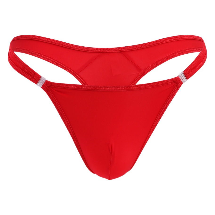 Personality Debuttable Sexy Men's Sexy Underwear Men's T-Pants Ice Silk Elastic Transparent Low Waist Men's Thongs