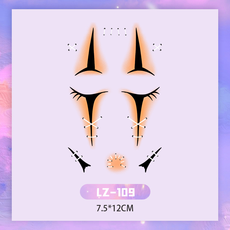 Picture of New Year's Day girl cute face makeup New year new year Creative face stickers love blush cute makeup stickers tattoo stickers