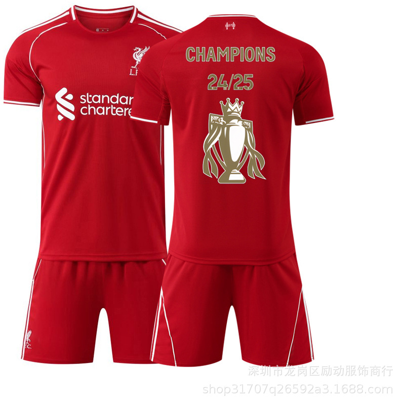 Picture of 2425 Club No. 11 Salah Gold Trophy Pattern New and Old Liverpool Winning Commemorative Edition Jersey suit
