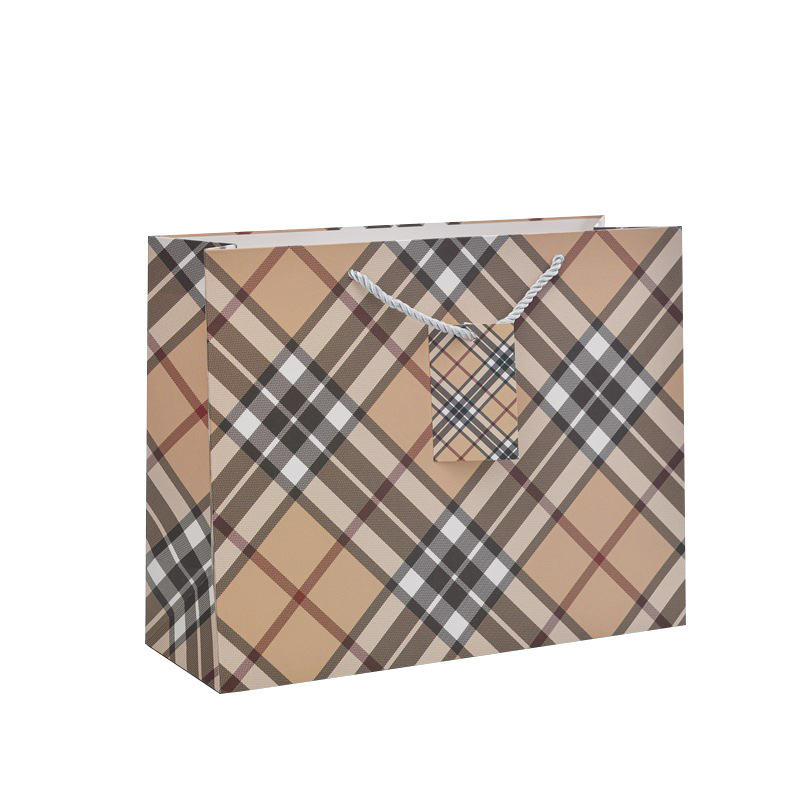 Picture of New horizontal plate thickened gift bag business fashion gift hand-held paper bag stationery jewelry store clothing packaging bag