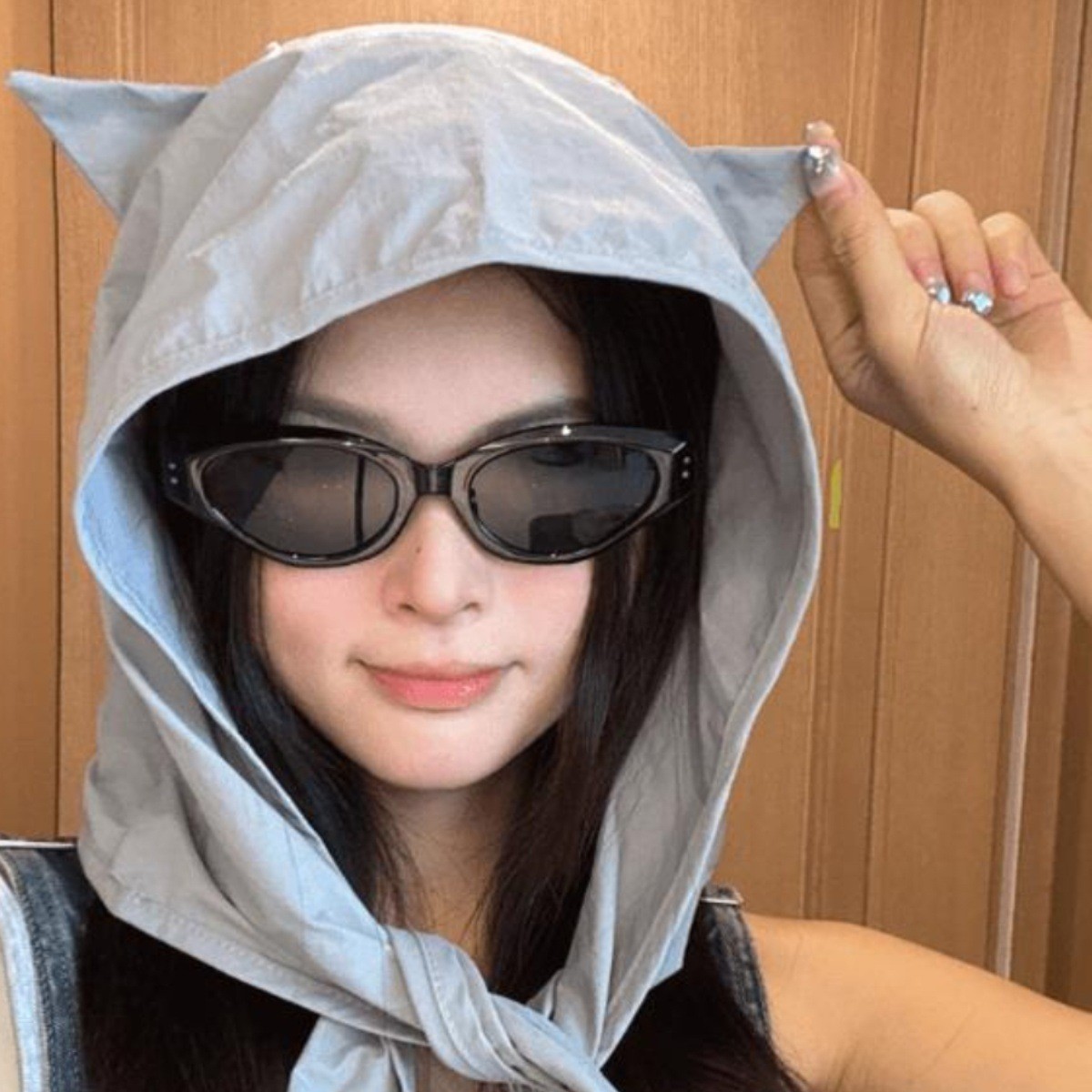 Picture of Hat Women's Summer and Autumn Sunscreen Sunshade Hat Thin Ear Protection Hat Headwear Hat Cartoon Deviruchi Strap Quick-drying Sun Hat