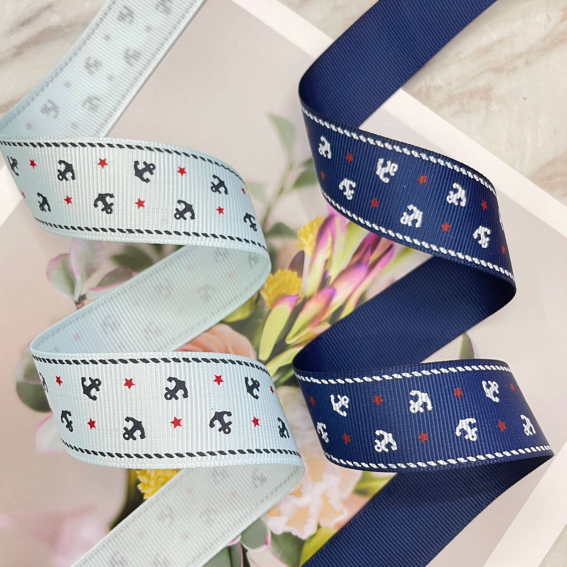 Picture of Ribbon manufacturers bow ribbon British wind Navy wind sea anchor rib printing belt wholesale