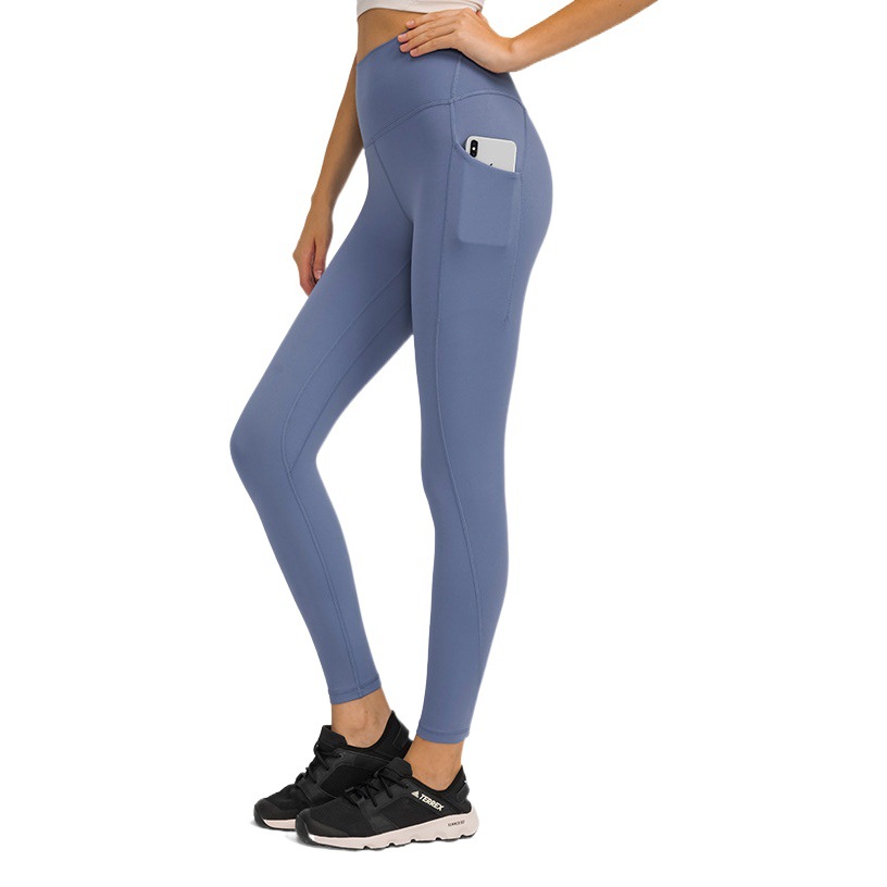 Diqian's New Soft and Waxy Skin-Friendly Yoga Pants with Side Flap Pocket Pantss to Lift Buttocks and Slimming Look Running Sports Fitness Pants for Women Dl126