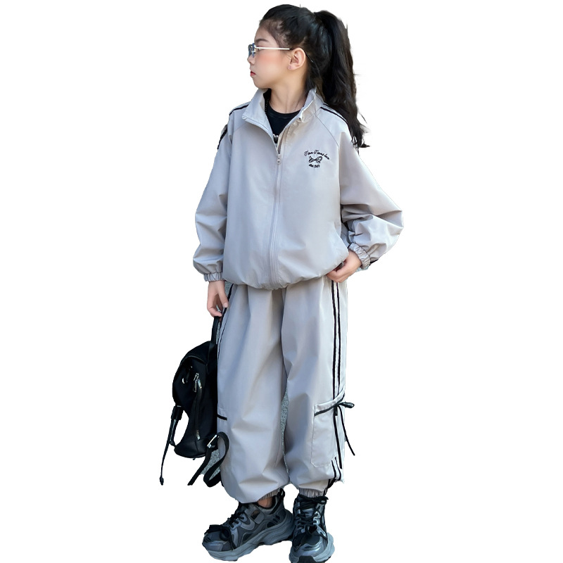 Picture of Girls' suit 2025 Spring and Autumn New Children's Korean-style Jacket Casual Pants Trousers Autumn Two-piece Set