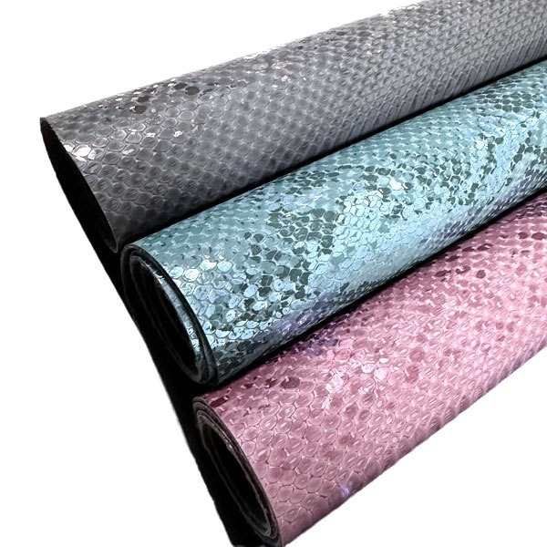 Picture of 1.0 Snake Pattern Pu Imitation Cotton Velvet Leather Metal Luggage Handbag Fabric Foreign Trade Shoe Material Manufacturer Direct Sales Golden Scale Snake Pattern