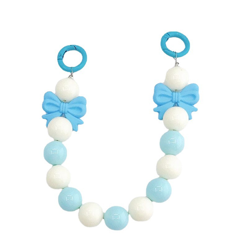 Picture of New Candy Color Acrylic Hand Chain Colorful Bow Bag Pendant Diy Mobile Phone Case Accessories Trend