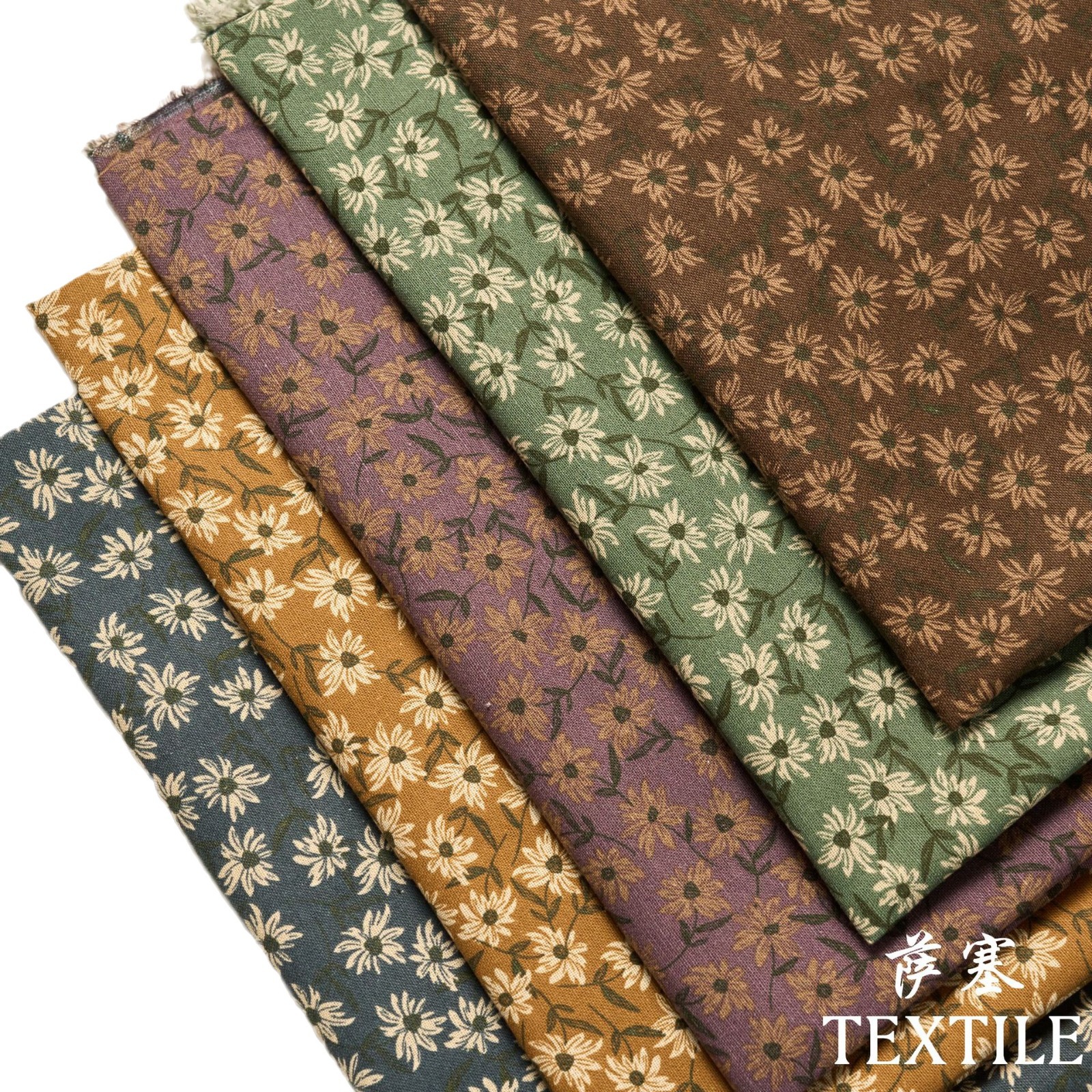 Picture of Cotton and Linen Digital Printing Fabric Floral Fabric Pastoral Style Fabric Floral Skirt dress Cloth