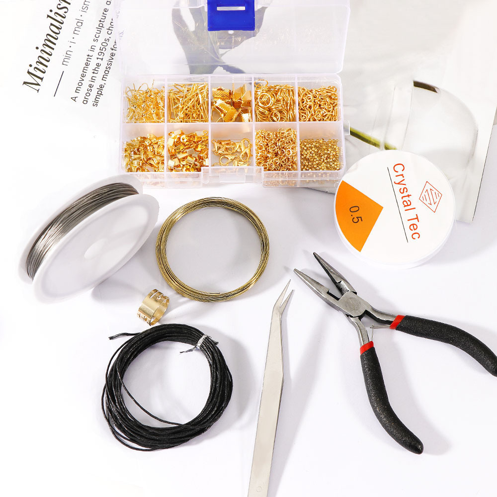 Picture of New diy earrings accessories earrings material bead pliers set material bag with tools handmade accessories