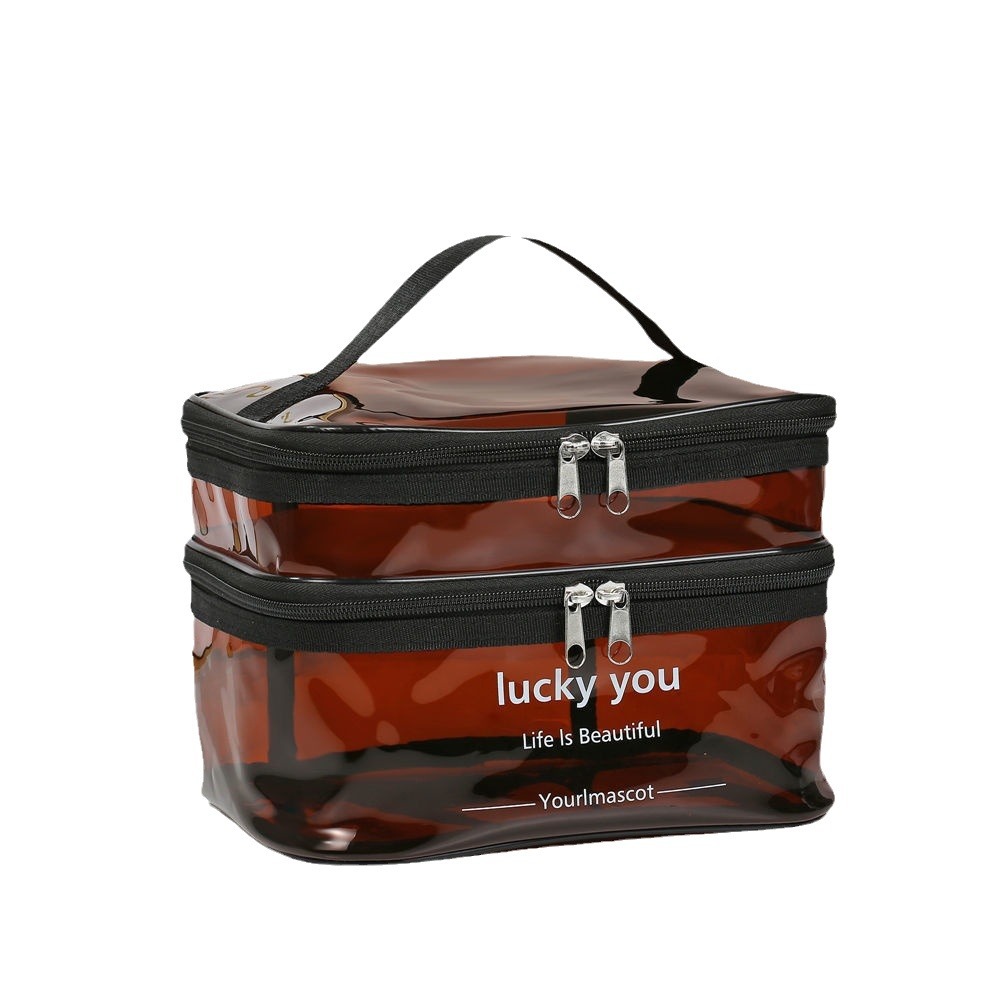 Picture of Cosmetic Bag for Women, Large Capacity, Portable Toiletry Bag, Waterproof Cosmetic Travel Storage Bag, Wholesale, Transparent, Simple Style