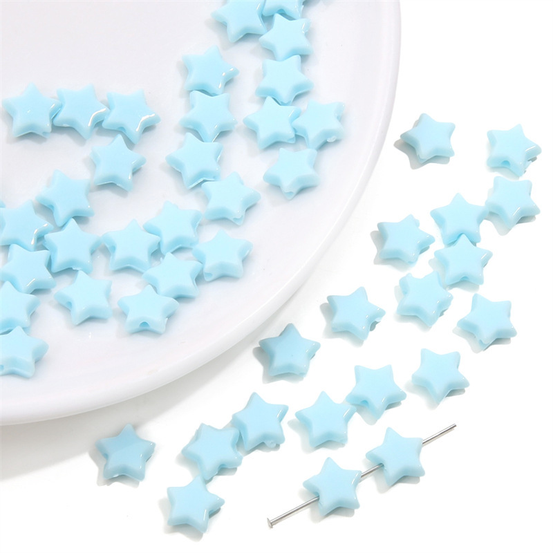 Picture of 10mm acrylic solid color five-pointed star beads beads DIY handmade bracelet necklace jewelry material accessories