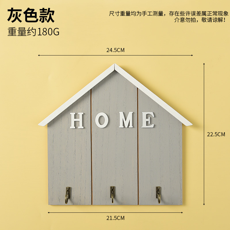Picture of Entrance door key hook storage living room home wooden wall creative hallway ornaments pastoral decoration wall hanging