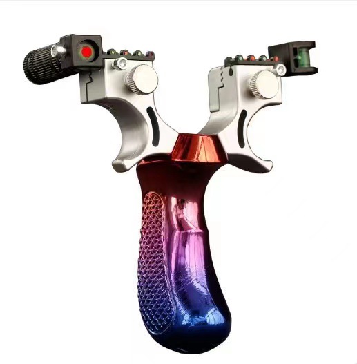 Picture of Laser aiming 98K slingshot level infrared aiming resin 98k fast pressure elastic flat rubber band fiber aiming slingshot