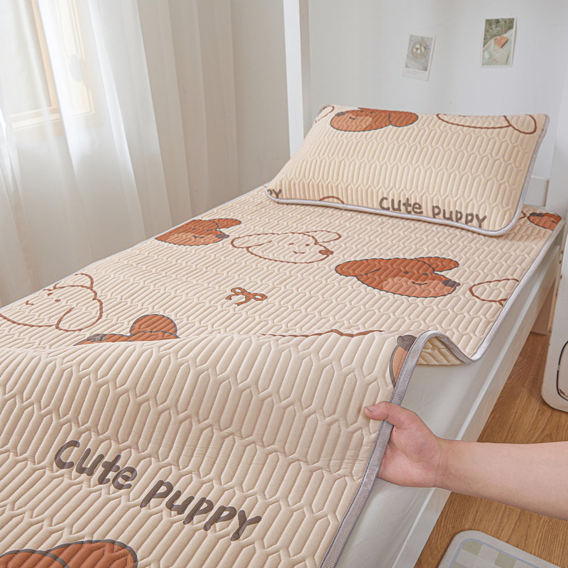 Picture of Class A latex mat three-piece set summer ice silk bed sheet bed hat foldable non-slip cooling soft mat air-conditioning mat