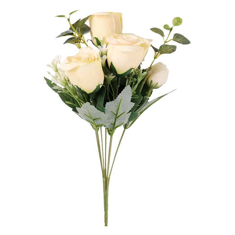 Wedding Artificial Rose Bouquet Selection, Bridal Bouquet, Home Decoration, Champagne-Colored Artificial Flower Wall, Wedding Style