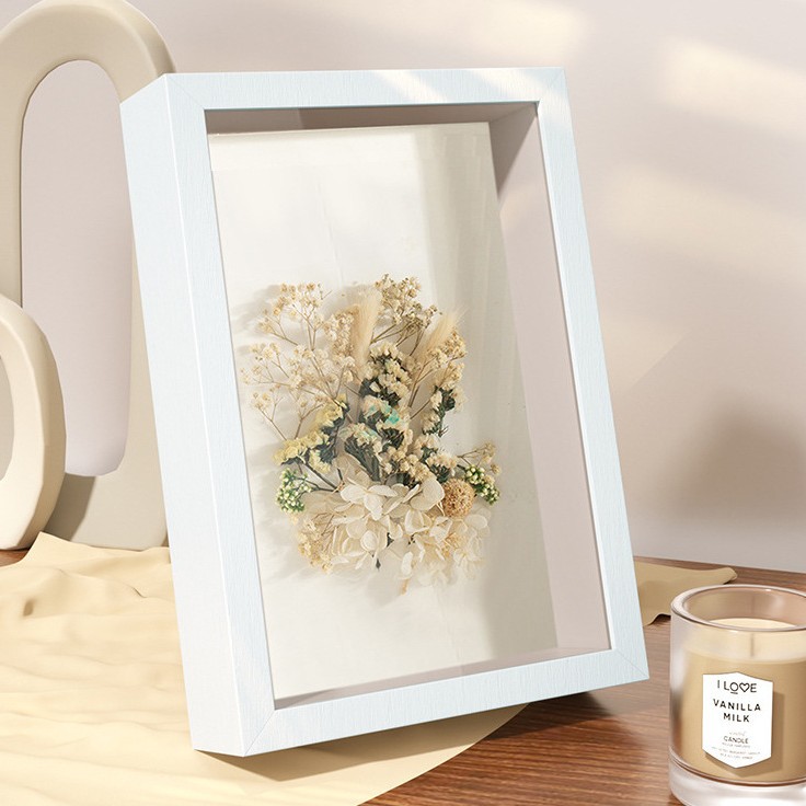 Picture of Three-dimensional hollow photo frame picture frame wholesale wall-hanging solid wood dried flower butterfly specimen frame handmade diy table crafts