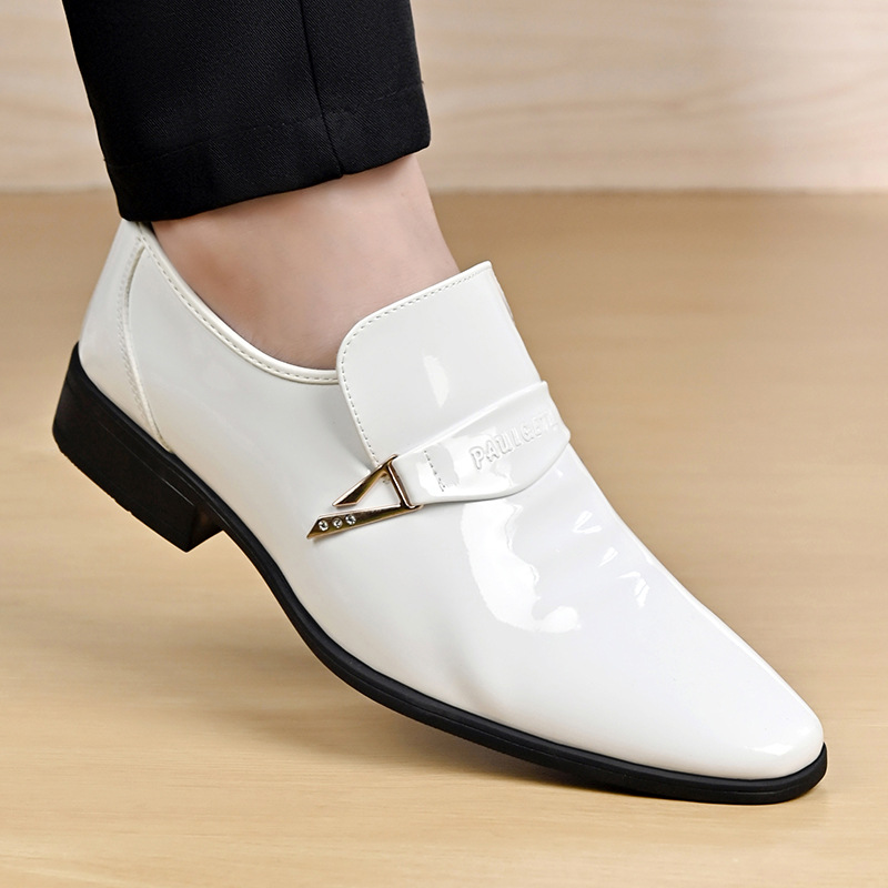Hairstylist Men's Classic Business Formal Leather Shoes Pointed Toe Versatile British Style Leather Shoes Wear-Resistant Non-Slip Breathable Hollow