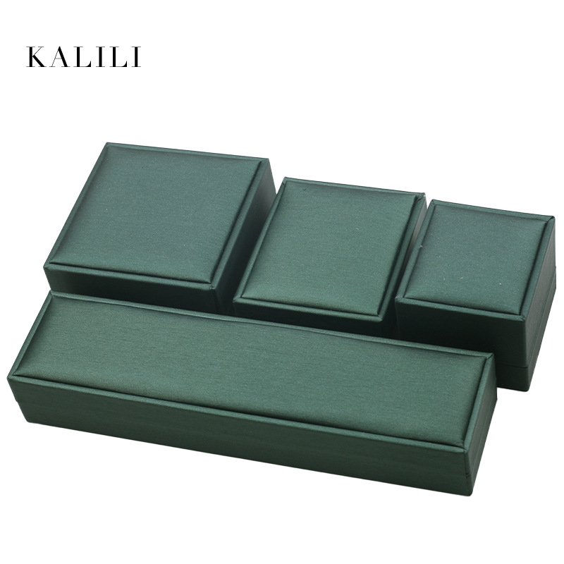 15 Royal Green Brushed P Packaging Box Jewelry Storage Box Ring Pendant Bracelet Necklace Earring Box Printed Logo