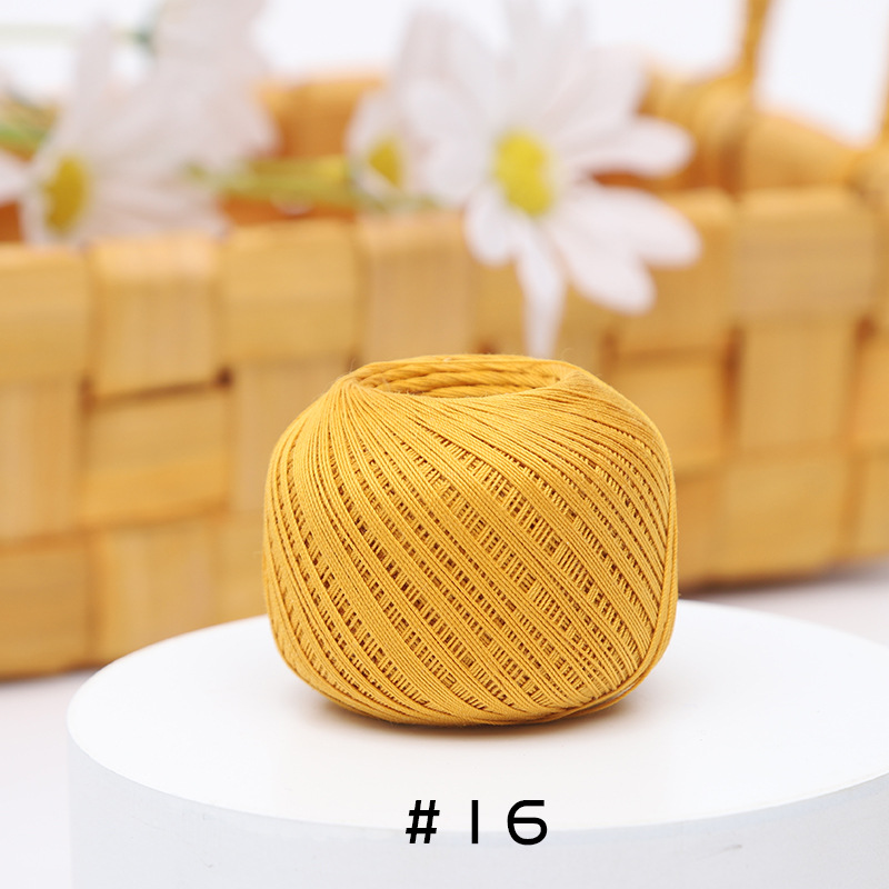 Picture of Warm Color No.10 Lace Strongly Twisted Mercerized Pearl Egyptian Long-staple Cotton Handmade Micro-hook Hand-bow Ball 20g Wool Ball