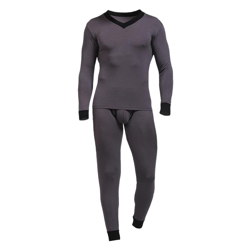 Basic Base Thin Men's Tights V-Neck Traceless Men's Warm Cold-proof Comfortable Underwear suit Autumn Clothes and Pants