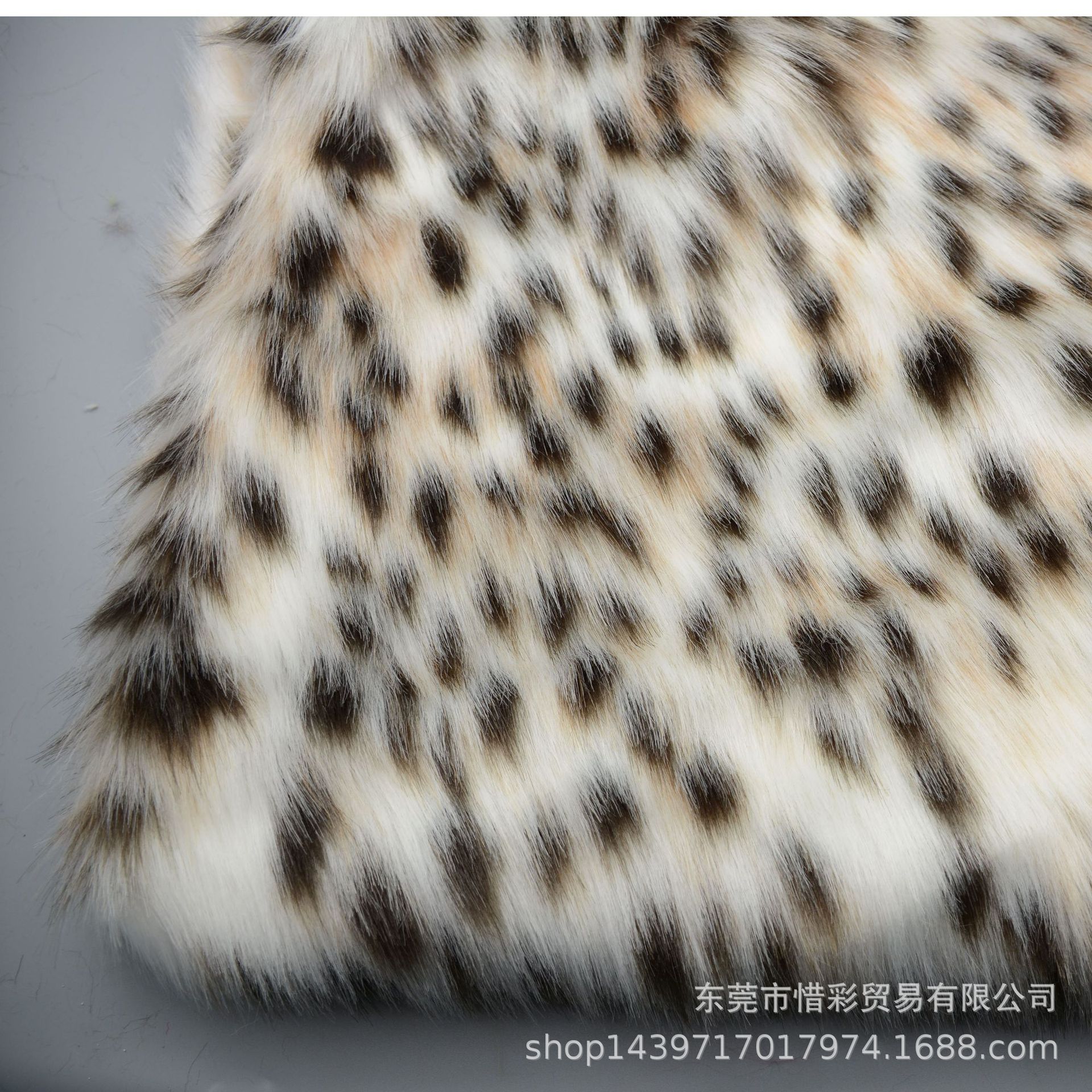 In stock three-color leopard jacquard plush animal pattern large fur clothing bag shoes material plush fabric