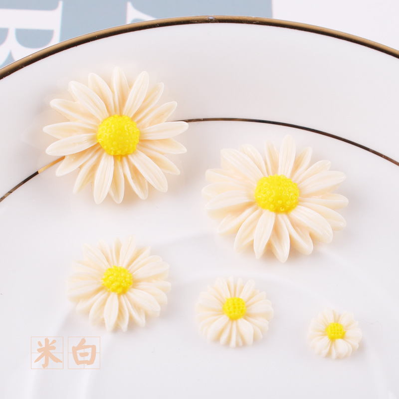Picture of Cross-Border Resin Sunflower DIY Cream Mobile Phone Case Accessories Kidsren's Hair Accessories Daisy Flower Decoration Materials