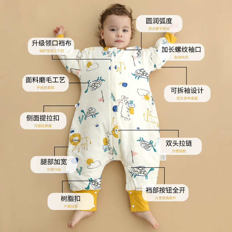 Picture of Sleeping bag baby autumn and winter thickened cotton children's cotton sleeping bag split leg baby kindergarten air-conditioned room Anti-kick quilt