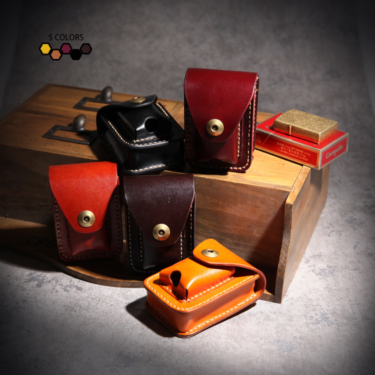 2025 New Popular Men's Genuine Leather Cigarette Case High-End Cigarette Box First Layer Cowhide Vegetable-Tanned Leather in Stock 5033 Storage