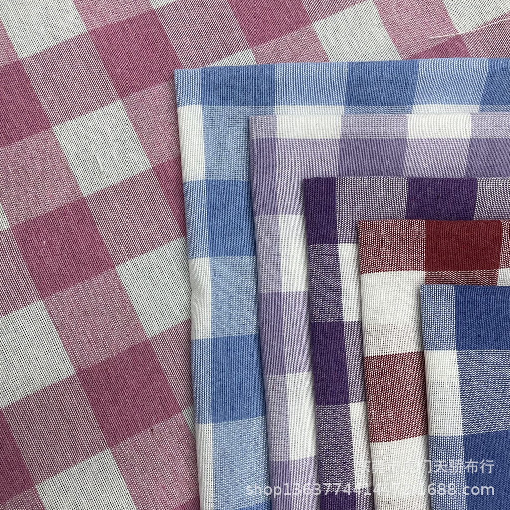 Spot supply woven polyester Oxford lattice 2-2.5cm yarn-dyed large lattice casual clothing decorations yarn-dyed fabric