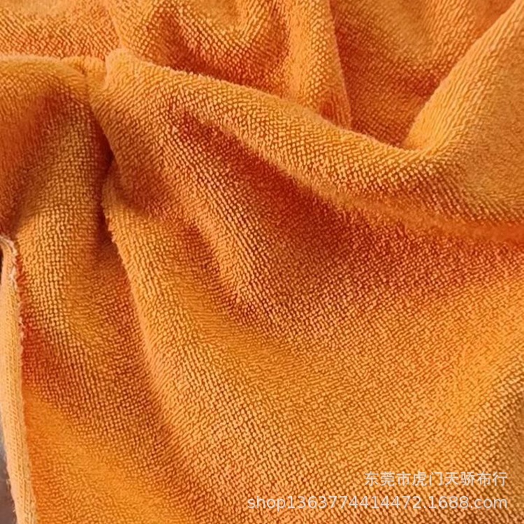 Spot supply of 220 grams of polyester terry cloth single-sided terry cloth knitted polyester terry cloth bathrobe pajamas material