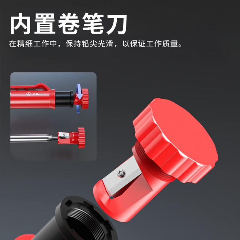 Picture of Deep Hole Woodworking Activity Pen 2.8mm Professional Engineering Marker Pen Graphite Crayon Refill Mini Adjustable