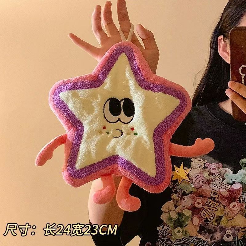Picture of Cute Hand Towel Hanging Water Absorbent Thickened Toilet Cartoon Hand Wipe Hand Wash Small Square Towel Kitchen Rag