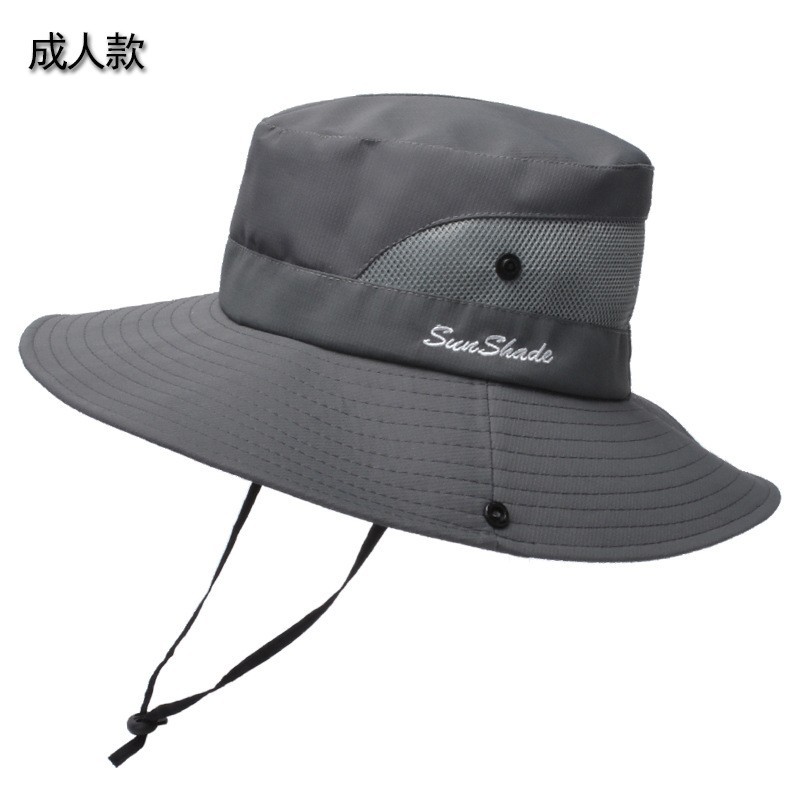 Picture of Cross-Border Summer Women's Outdoor Sun Hat Ponytail Hole Fisherman Hat Sun Protection Sun Hat Breathable Mountaineering Hat Parent-Child Style