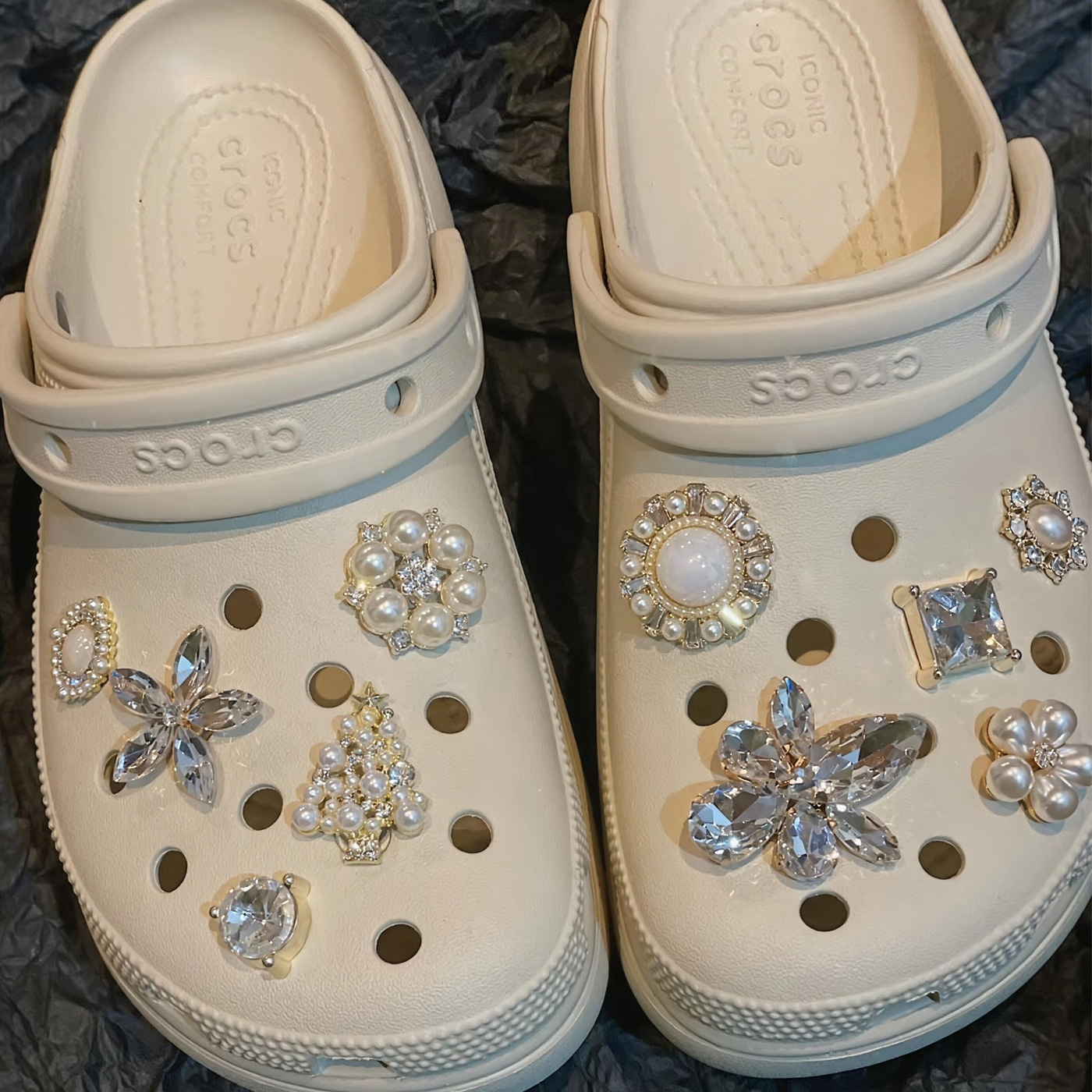 New Croc Shoes Accessories Brilliant Life High-End Rhinestone Super Beautiful Croc Shoes Accessories Metal Three-Dimensional Shoes Flower Shoe Buckles