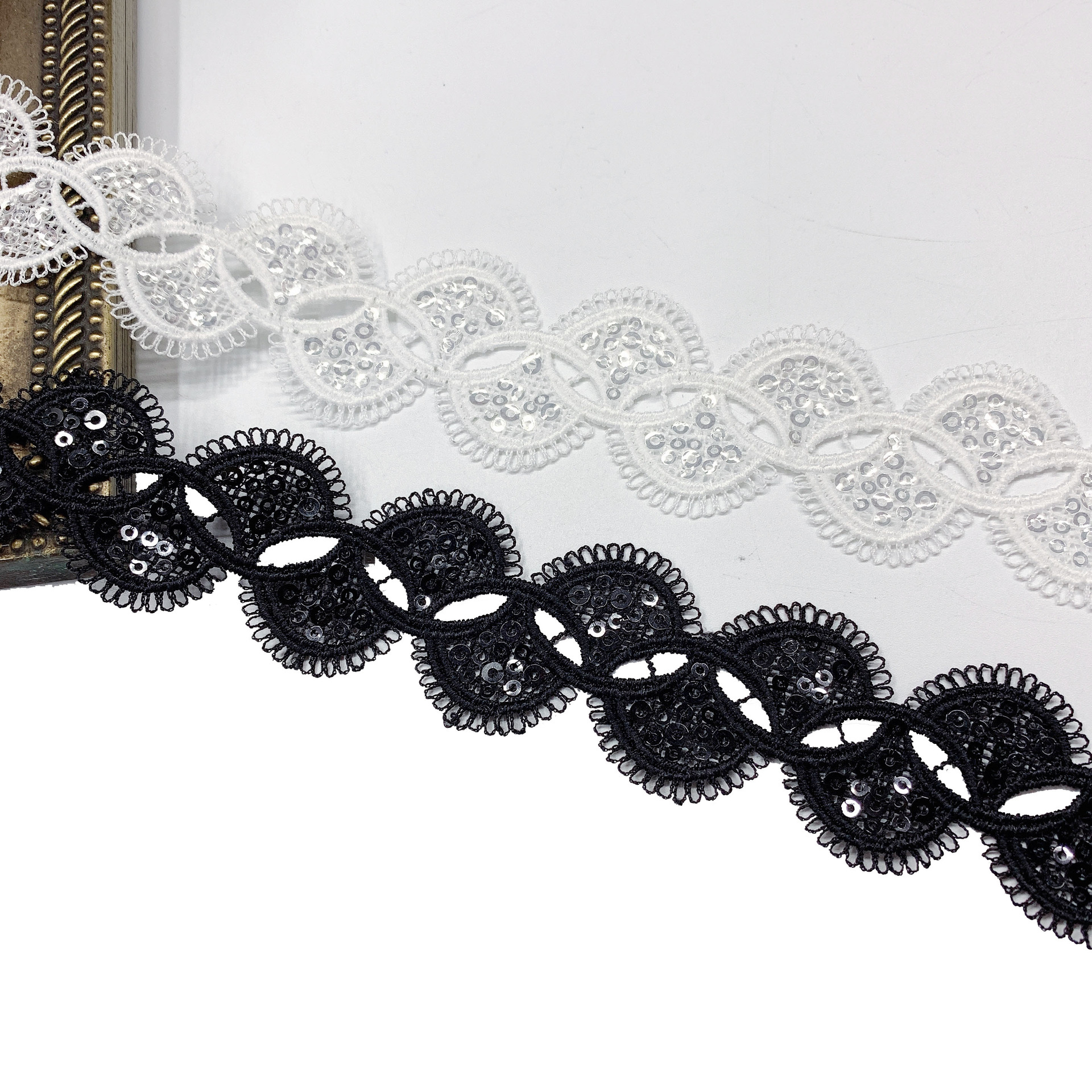 Sequins Water Soluble Lace Milk Silk Embroidery Barcode Stereo Hollow Embroidery Strip Strip DIY Lace Accessories