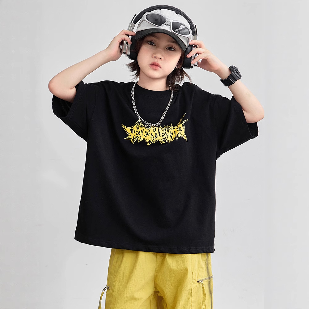 Picture of Boys' Short-sleeved T-shirt Summer 2025 New Arrival Zhongda Children's Summer Half-sleeved Cotton T-shirt Boys' Top Stylisics T-trendy