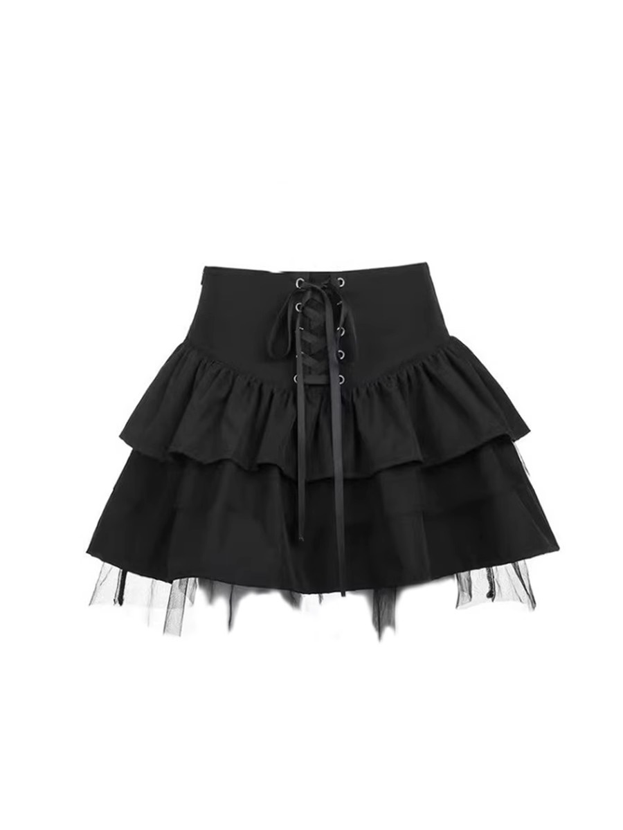 Black Cake Wrap Hip Skirt Women's Little College Style 2024 Autumn Pure Desire Spice Girl A- shaped High Waist Skirt