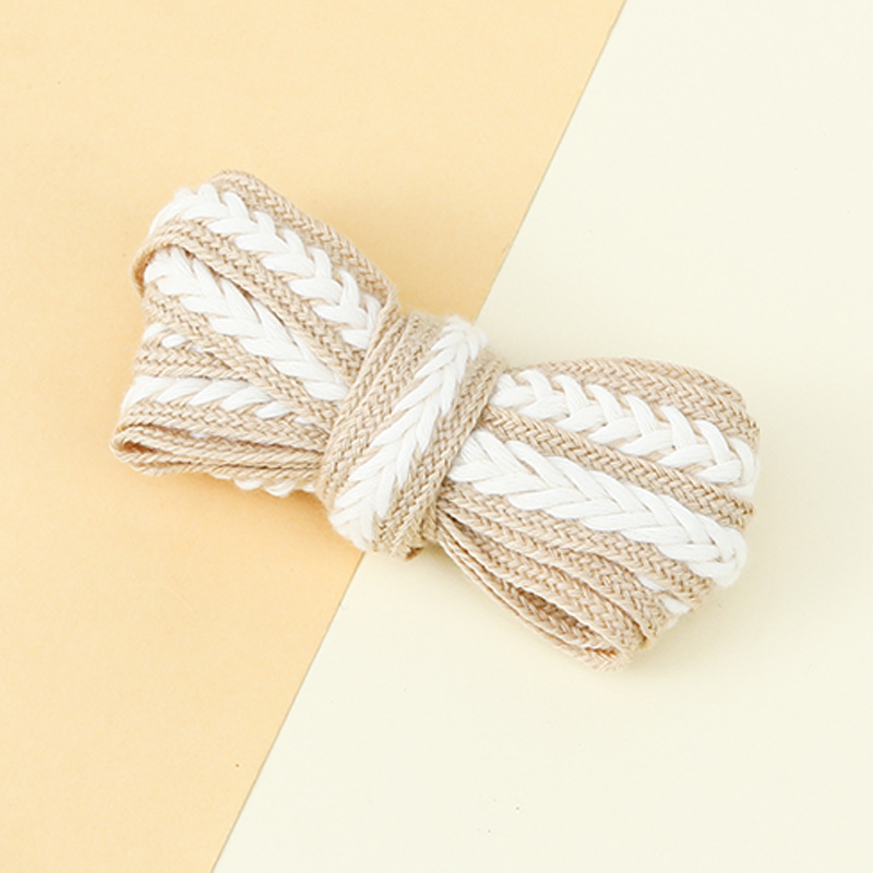 Picture of Marshmallow Two-Color Wheat Ear Shoelaces 1.5cm Casual Shoes Sneakers Twist Woven Cotton Shoelaces Ready for Cross-Border Wholesale
