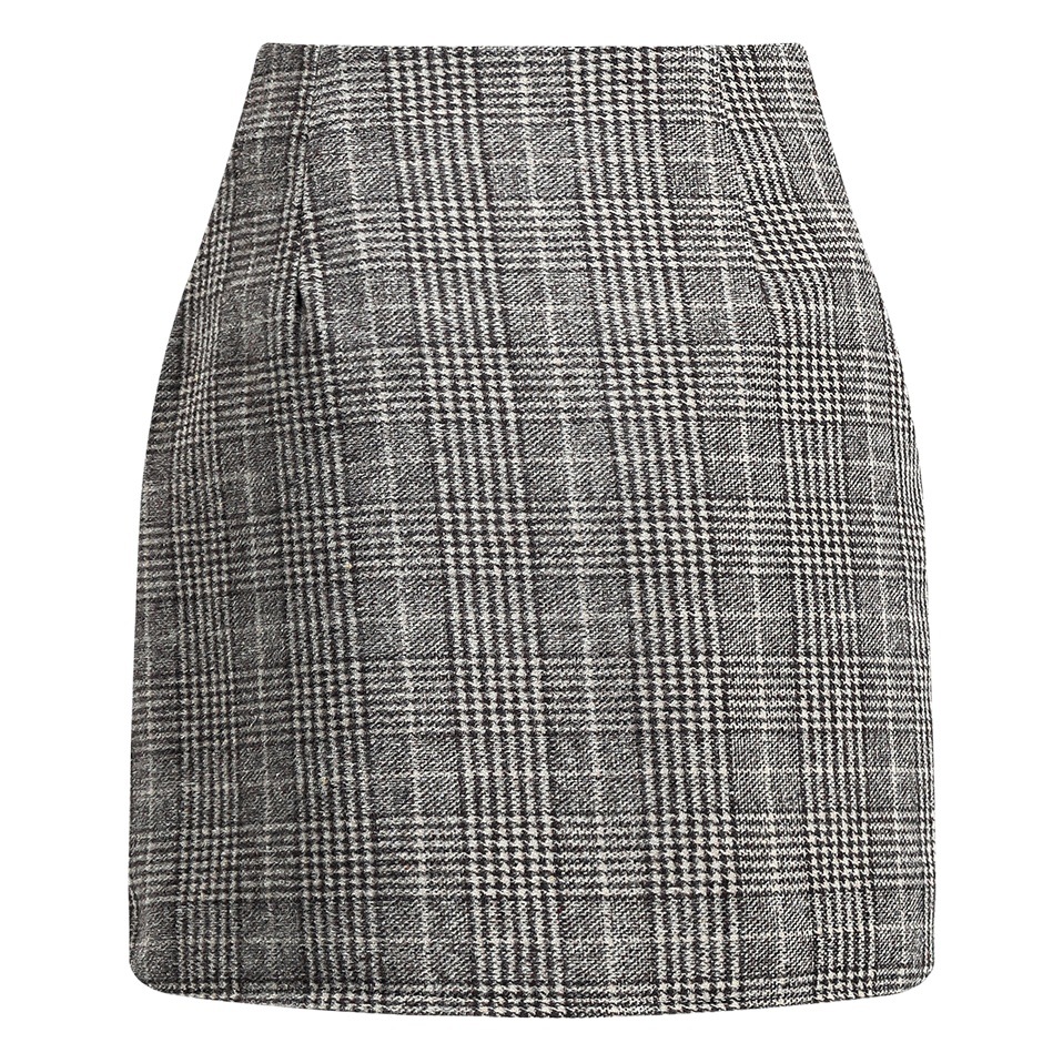 Amazon Independent Station Hot Cross-border Women's High Waist Paid Skirt Tight Pencil Wool Mini Skirt