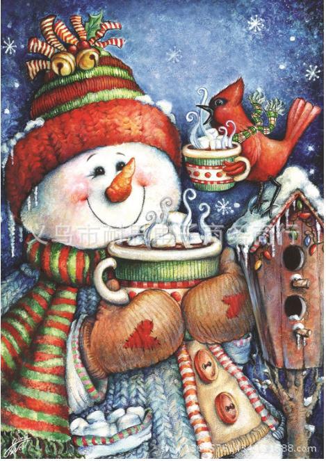 30*45cm Christmas snowman Festival garden flag high-grade polyester digital garden decoration flag
